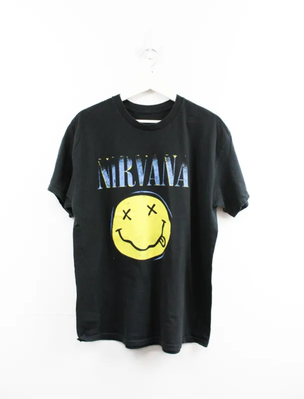 Nirvana Smile & Script Tee sold by HG Vintage
