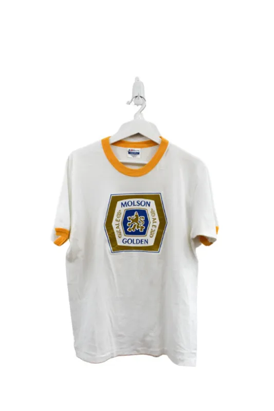 Z - Vintage Molson Golden Logo Hanes 50/50 Ringer Tee sold by HG Vintage