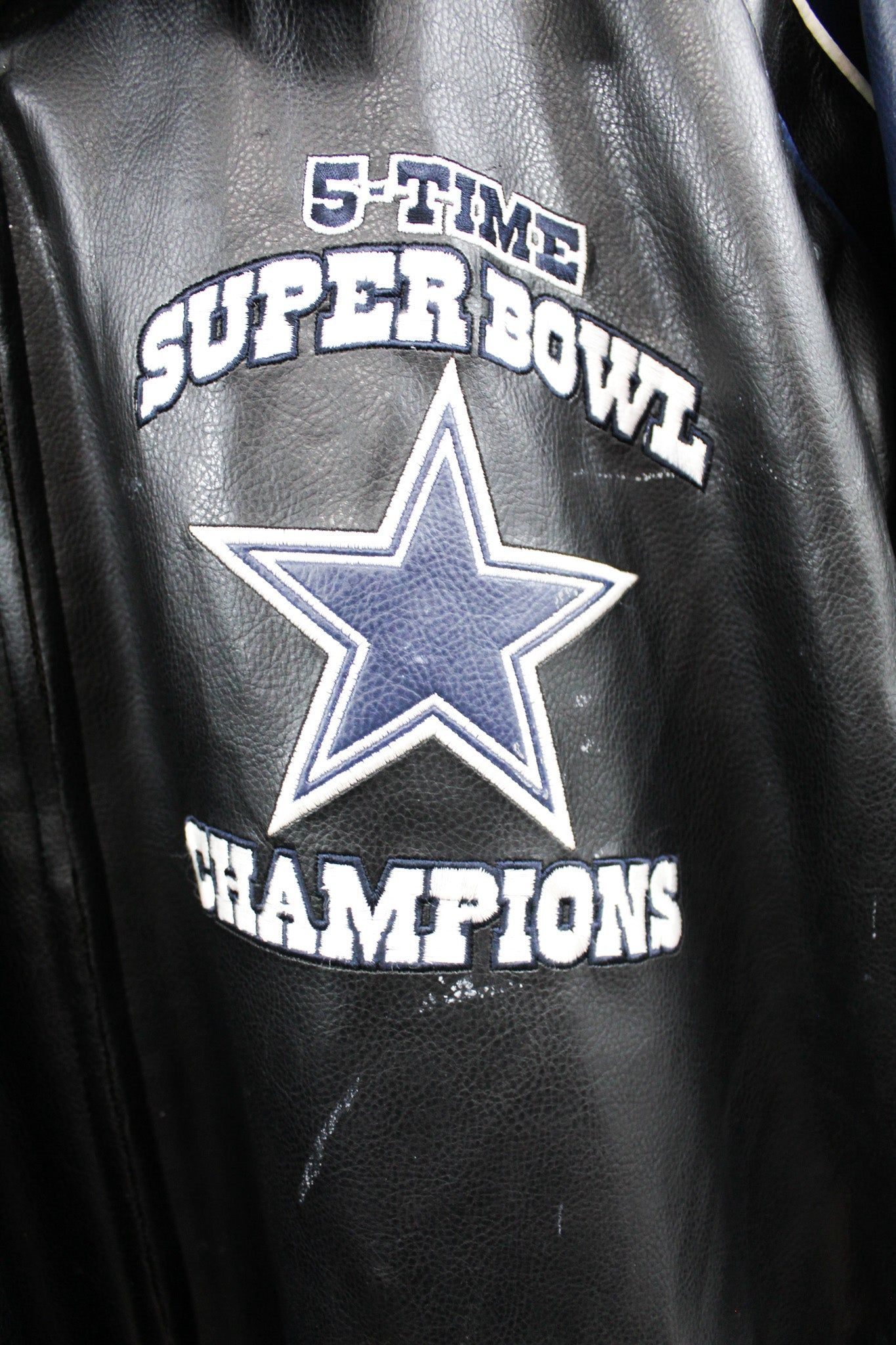 Vintage NFL Dallas Cowboy 5 Times Superbowl Champion Leather Jacket sold by HG Vintage product image thumbnail 2