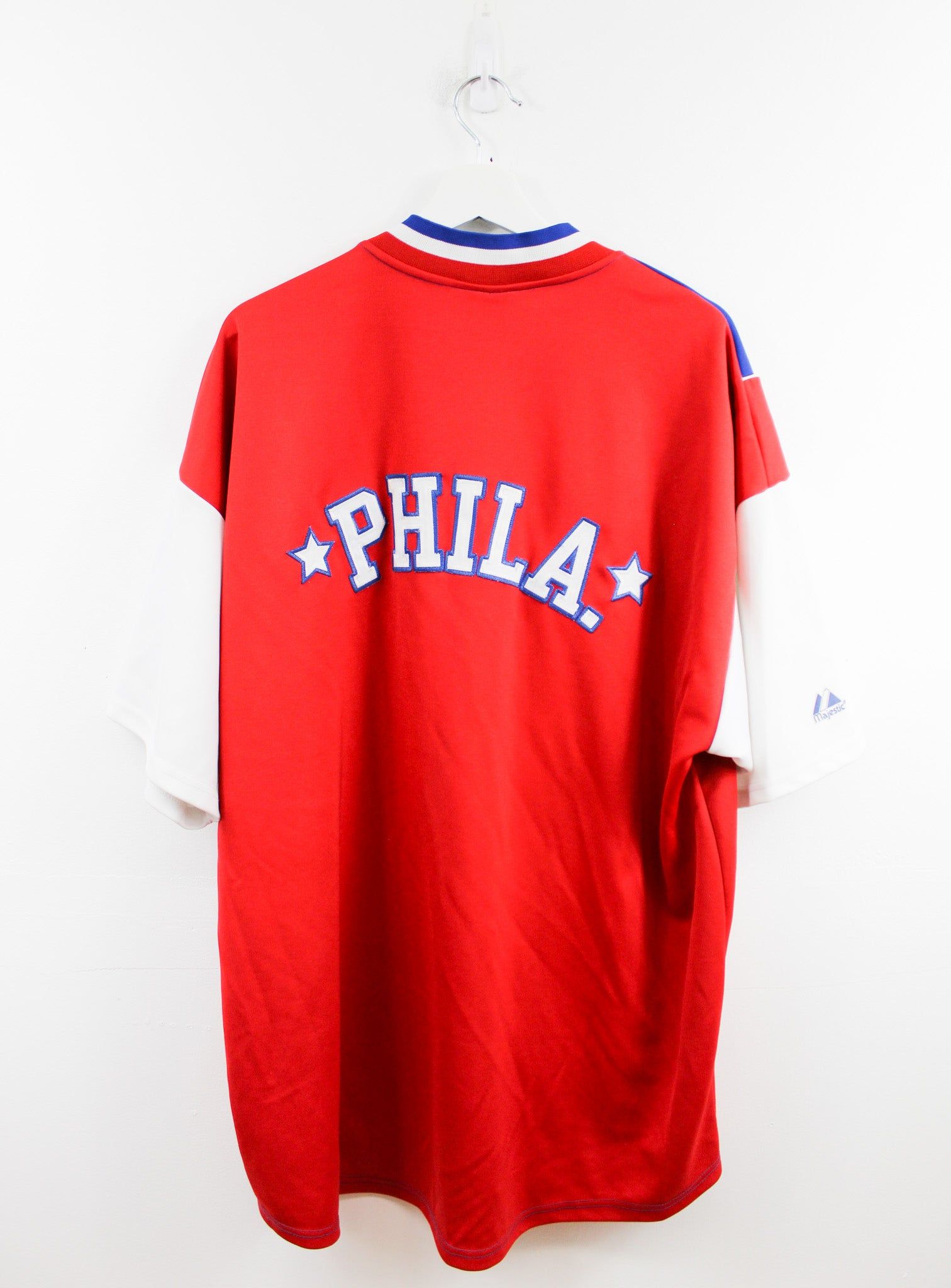 Majestic X NBA Philadelphia 76ers Warm Up Baseball Jersey sold by HG Vintage product image thumbnail 3