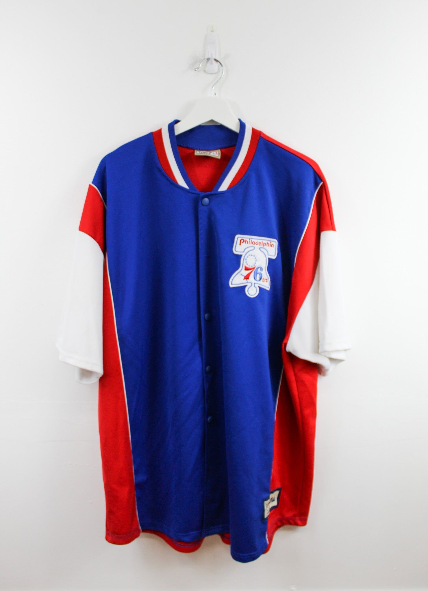 Majestic X NBA Philadelphia 76ers Warm Up Baseball Jersey sold by HG Vintage