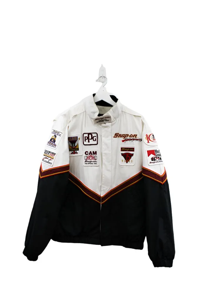 Z - Vintage Snap On Racing Nylon Windbreaker w/ Racing Patches sold by HG Vintage