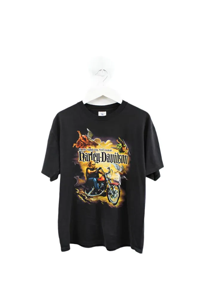 Z- Vintage Harley Davidson 8th Day God Created Harley Lynnwood WA Single Stitch Tee sold by HG Vintage