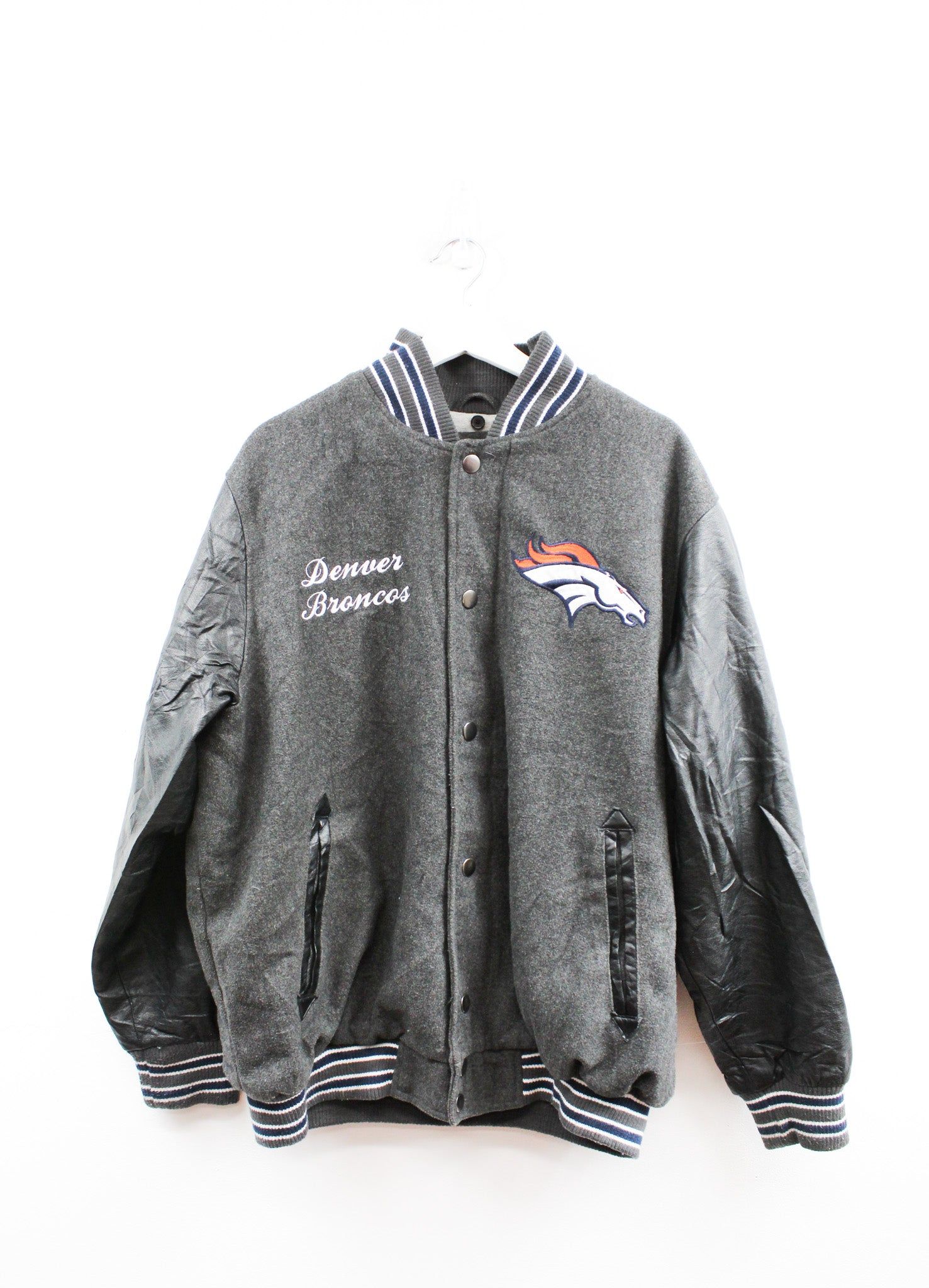 Vintage NFL Denver Broncos Zip Up Varsity Jacket sold by HG Vintage