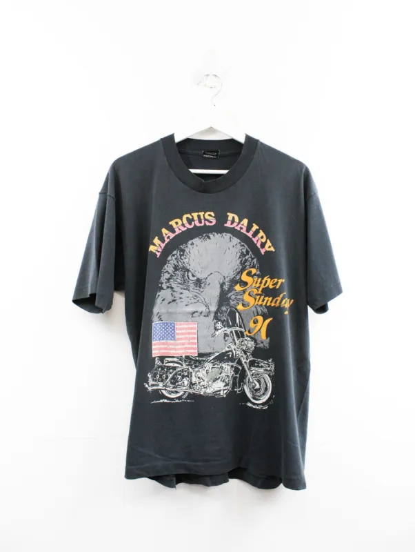 Vintage Single Stitch 91' Marcus Dairy Super Sunday Motorcycle Tee sold by HG Vintage