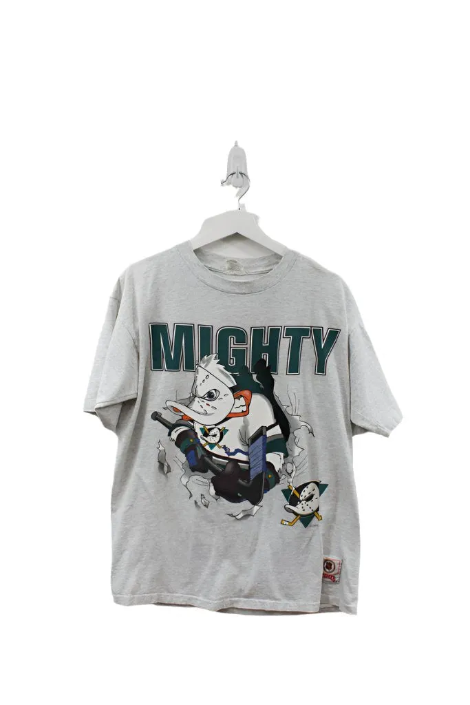 Z- Vintage Mighty Ducks Mascot Cartoon Nutmeg NHL Single Stitch Tee sold by HG Vintage