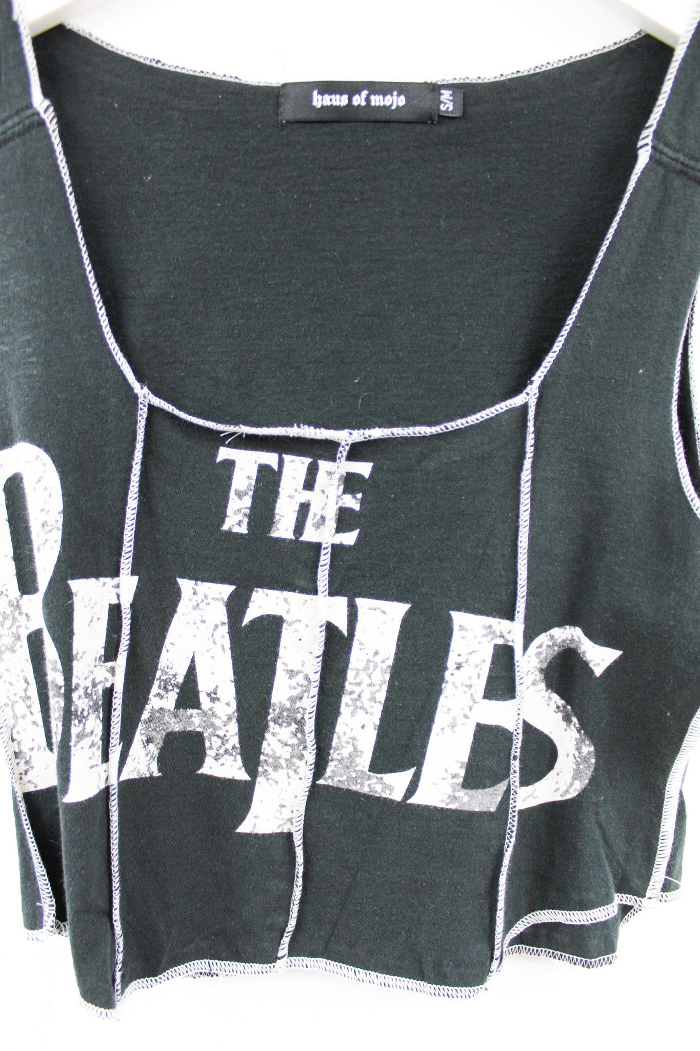 Haus Of Mojo Reworked Vintage Beatles Logo Double Stitch Crop Top sold by HG Vintage product image thumbnail 2