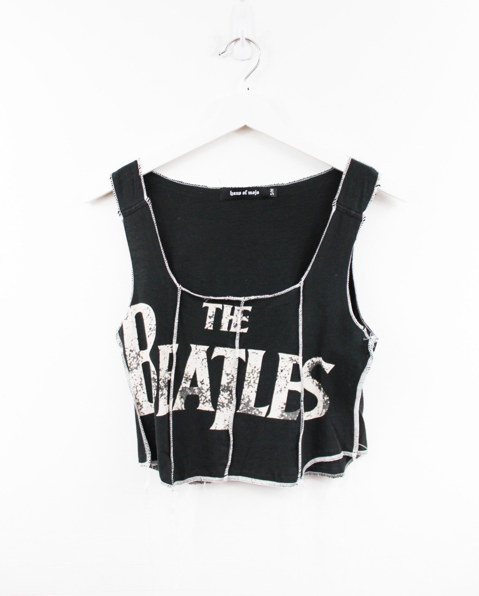 Haus Of Mojo Reworked Vintage Beatles Logo Double Stitch Crop Top sold by HG Vintage