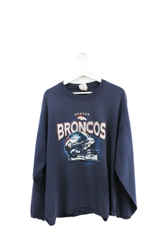 Z - Vintage 90s NFL Denver Broncos Helmet & Script Long Sleeve Tee sold by HG Vintage