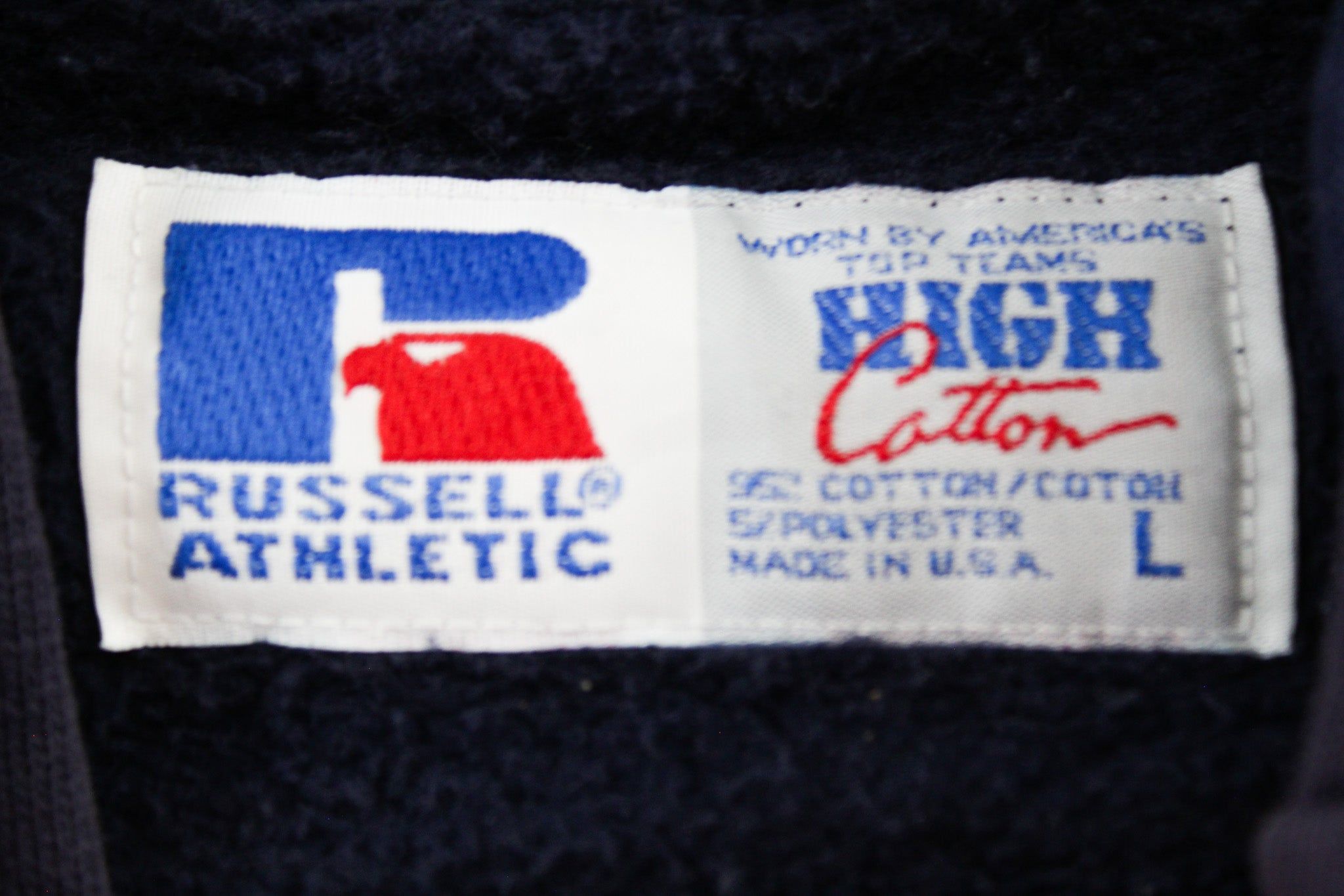 Vintage 90s Russell Athletic Made In The USA Blank Henley Hoodie sold by HG Vintage product image thumbnail 2