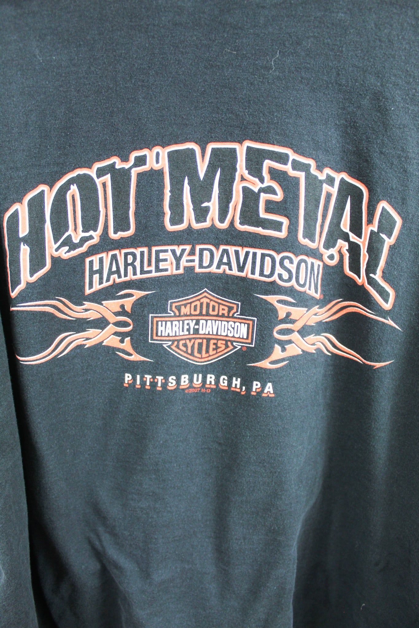 Vintage 2007 Harley Davidson Pittsburgh Fire Skull Tee sold by HG Vintage product image thumbnail 4