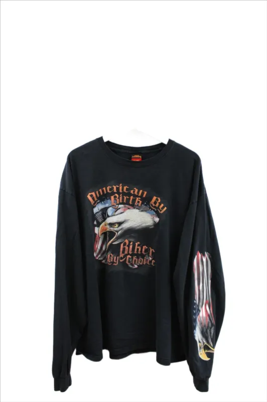 X - Vintage American By Birth Biker By Choice Tombstone AZ Long Sleeve Tee sold by HG Vintage