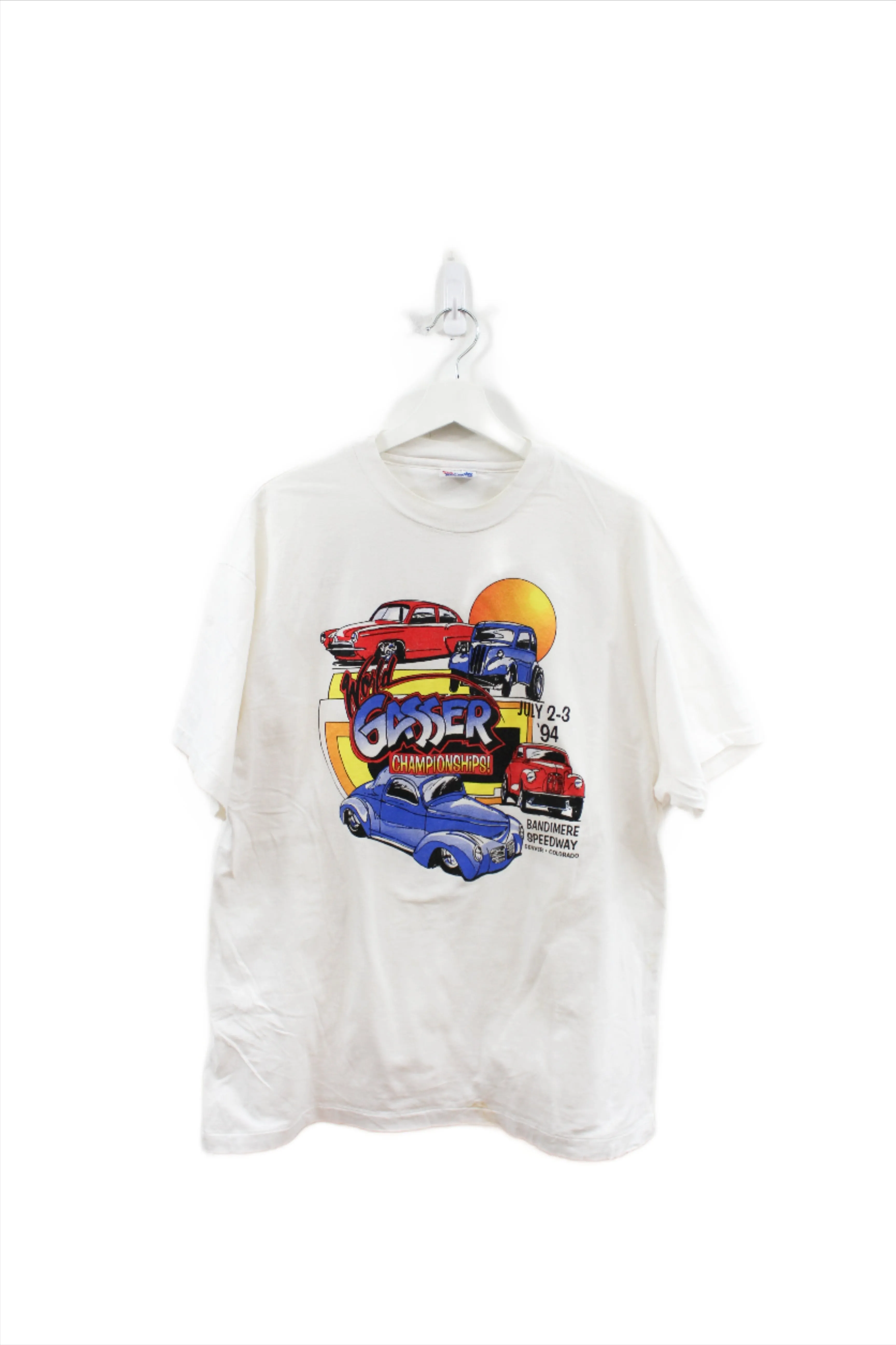 Z - Vintage Single Stitch 94' World Gasser Championship Car Hanes Beefy Tee sold by HG Vintage
