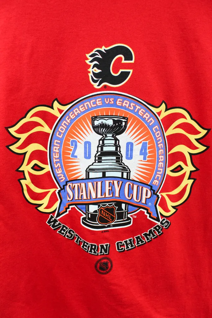 Z - Vintage 2004 NHL Calgary Flames Western Conference Champs Tee sold by HG Vintage product image thumbnail 2
