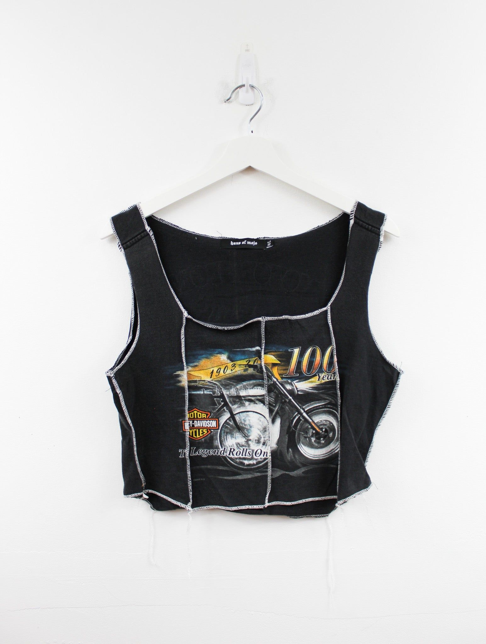 Haus Of Mojo Reworked Vintage Harley Davidson San Juan Double Stitch Crop Top sold by HG Vintage