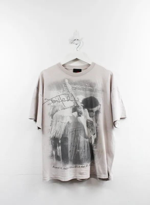2010 Jimi Hendrix Picture At Woodstock 69' Tee sold by HG Vintage