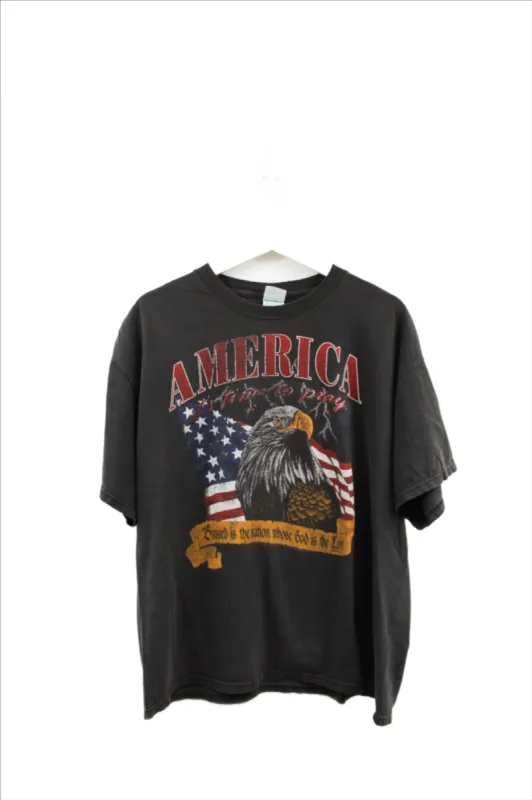 X - Vintage America It's Time To Pray Eagle/Lightning Tee sold by HG Vintage