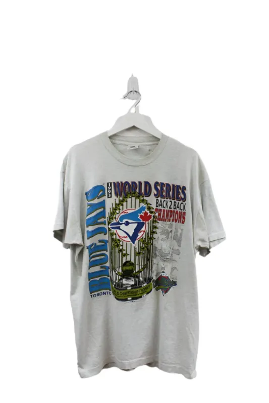 Z- Vintage 1993 Blue Jays World Series Champ MLB Fruit Of The Loom Single Stitch Tee sold by HG Vintage