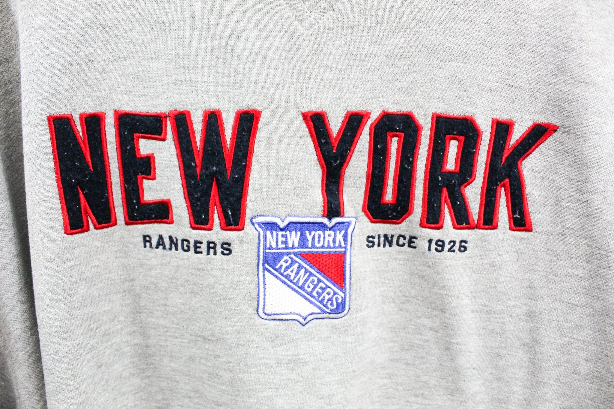 NHL New York Rangers Embroidered Script & Logo Crewneck sold by HG Vintage product image thumbnail 2