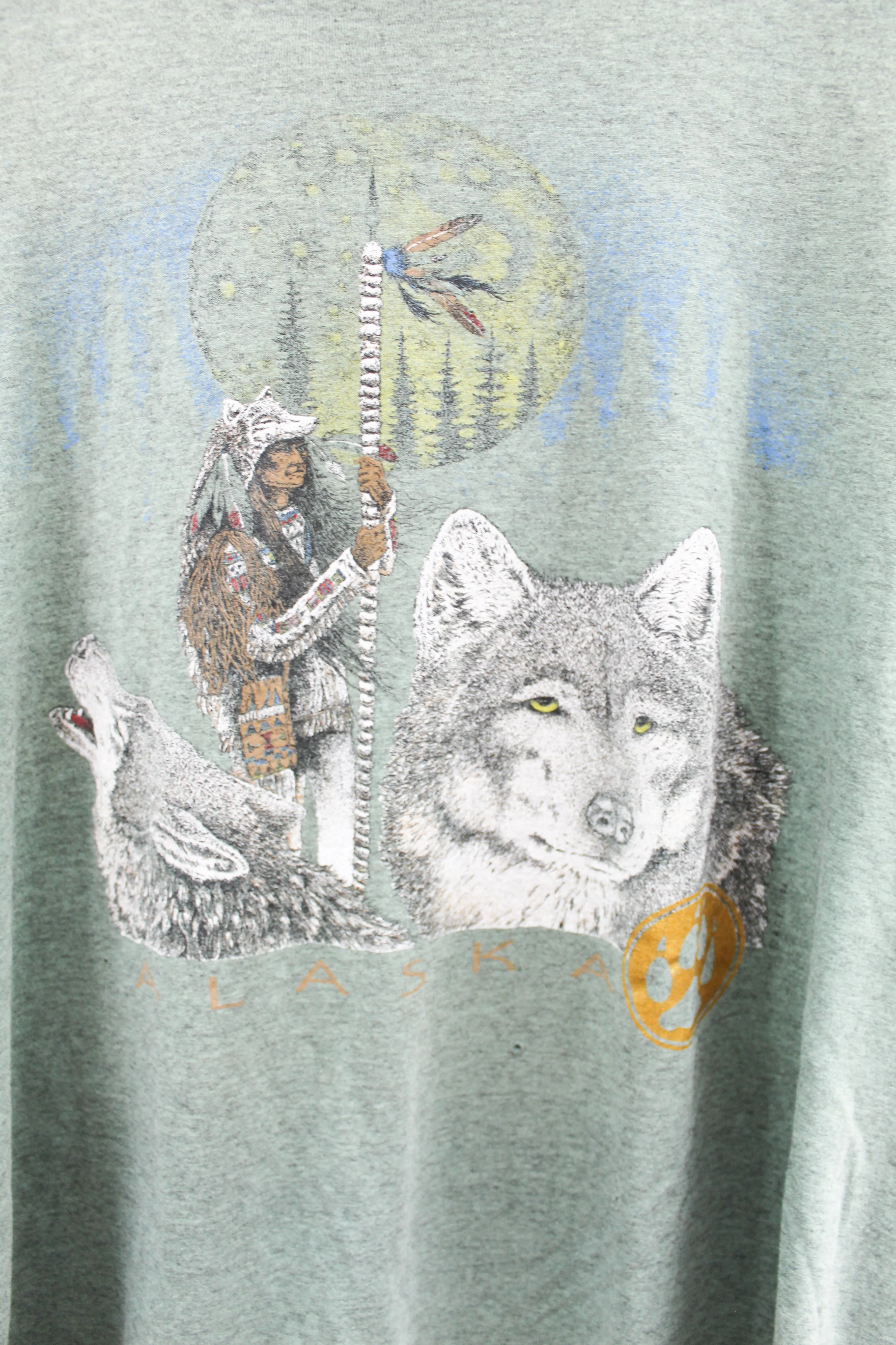 X - Vintage Single Stitch Alaska Wolf & Man Graphic Tee sold by HG Vintage product image thumbnail 2