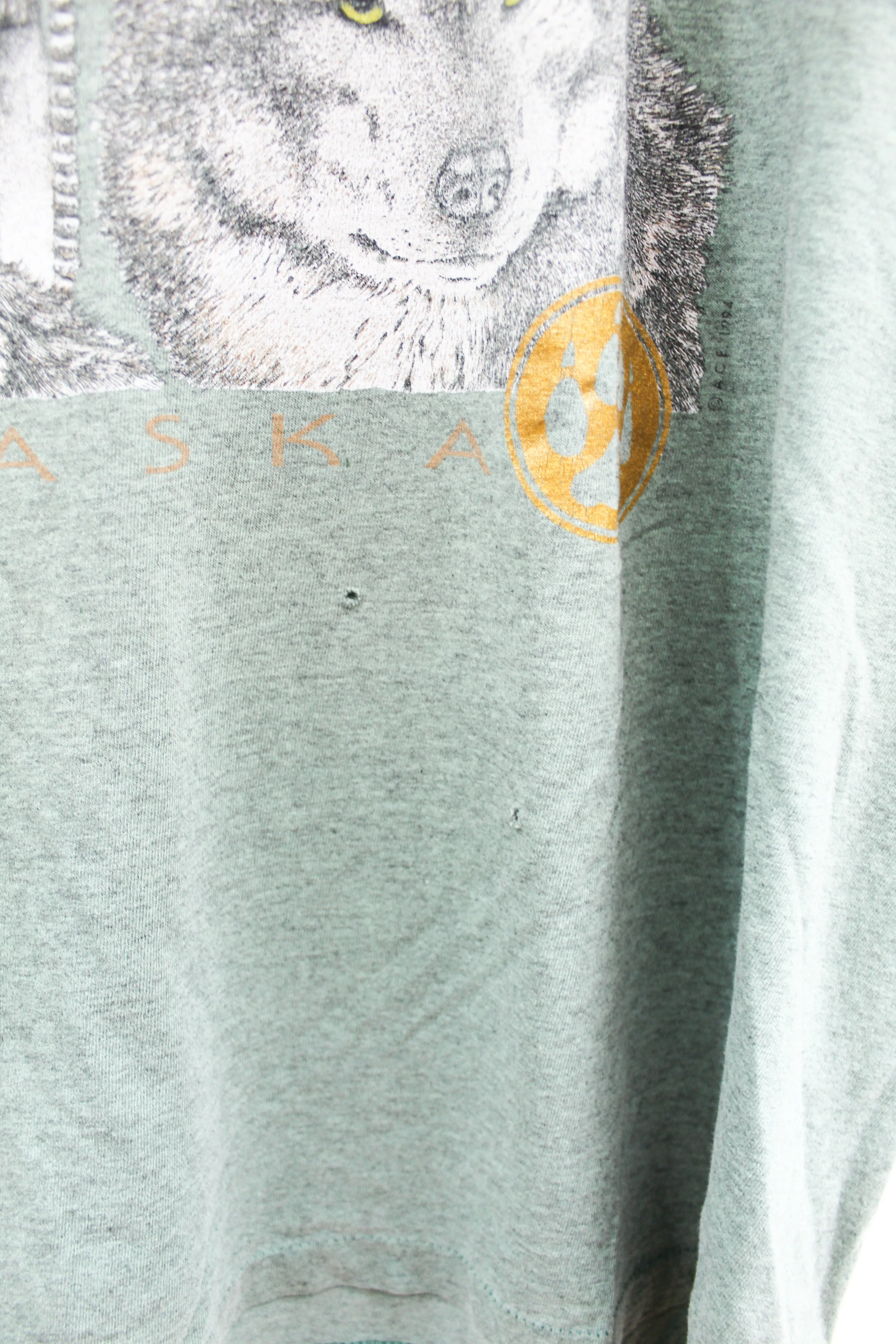 X - Vintage Single Stitch Alaska Wolf & Man Graphic Tee sold by HG Vintage product image thumbnail 4