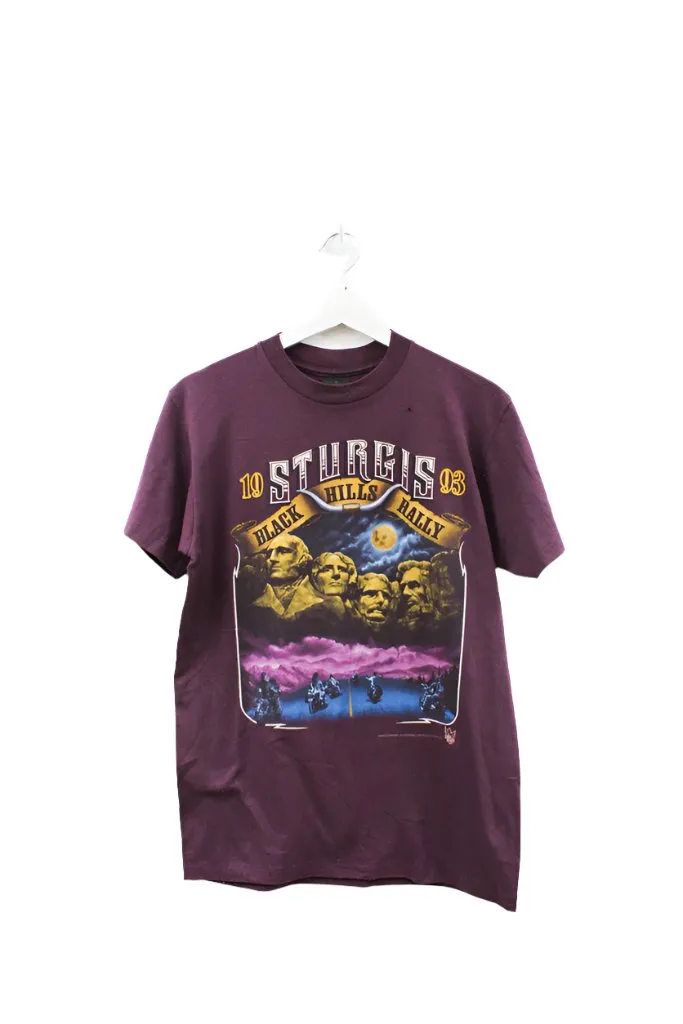 Z- Vintage 1993 3D Emblem Sturgis Mount Rushmore Black Hills Rally Single Stitch Tee sold by HG Vintage