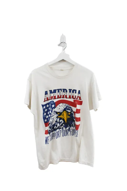 Z - Vintage Single Stitch America We Support Our Troops Tee sold by HG Vintage