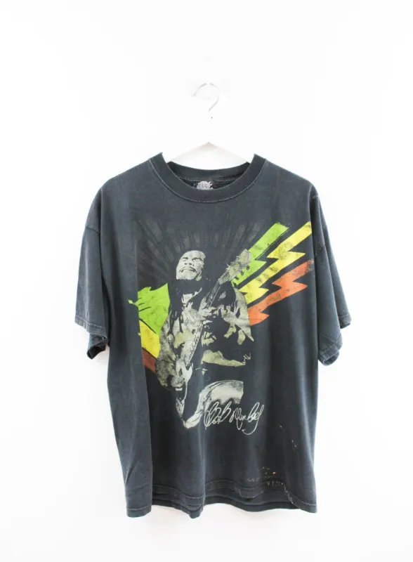 Bob Marley Guitar & Flag Tee sold by HG Vintage