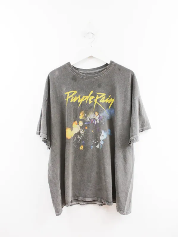 Prince Purple Rain Yellow Writing Tee sold by HG Vintage