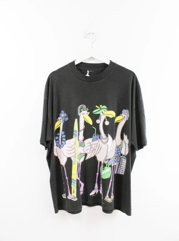 Lady Flamingos Graphic Tee sold by HG Vintage