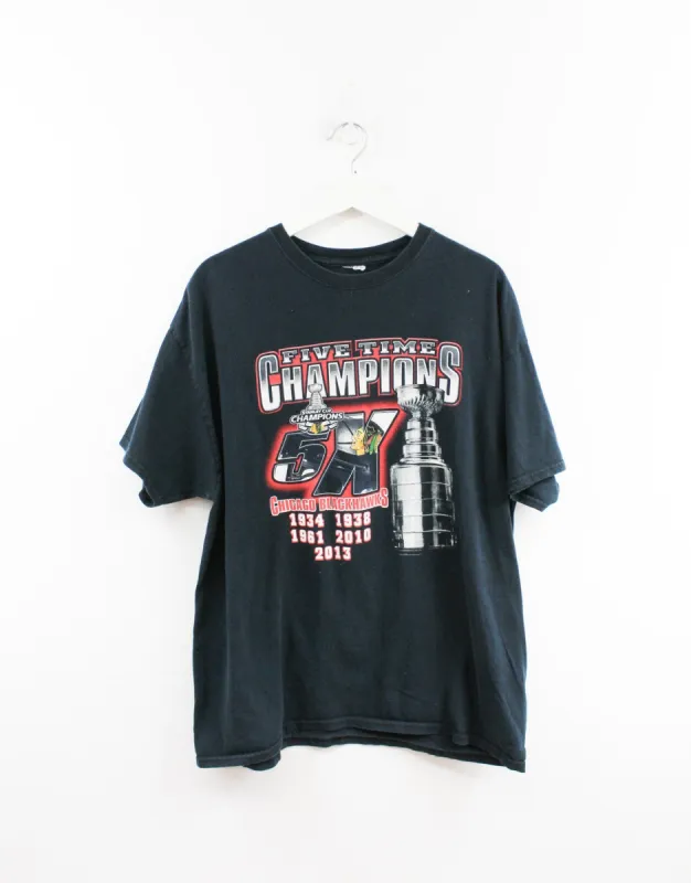 NHL Chicago Blackhawks 5 Times Champ Tee sold by HG Vintage