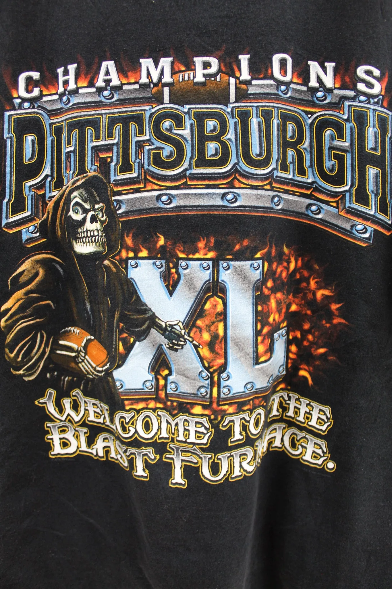 X - NFL Steelers Super Bowl 40 Champs Welcome To The Blast Furnace Tee sold by HG Vintage product image thumbnail 2