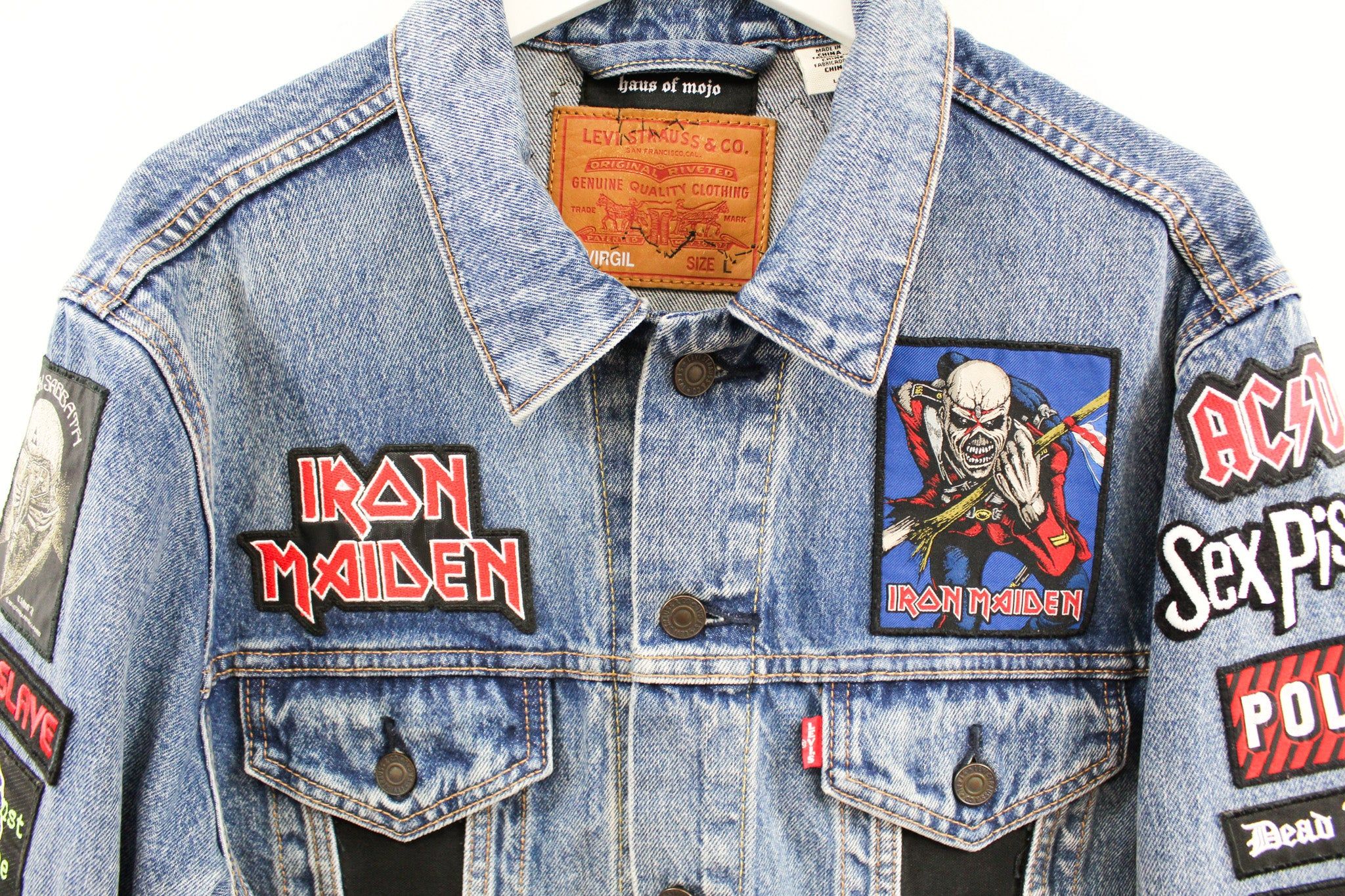 Haus Of Mojo Custom Reworked Levi's Denim Jacket Iron Maiden sold by HG Vintage product image thumbnail 3