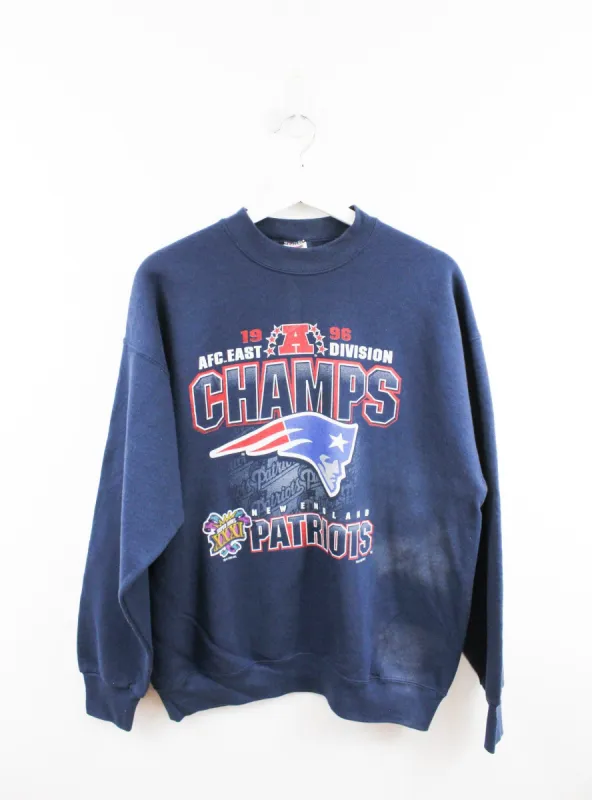 Vintage NFL Patriots 96' AFC Champ Crewneck sold by HG Vintage