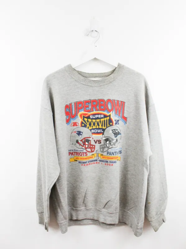 Vintage NFL 04' Super Bowl Patriots Vs Panthers Crewneck sold by HG Vintage