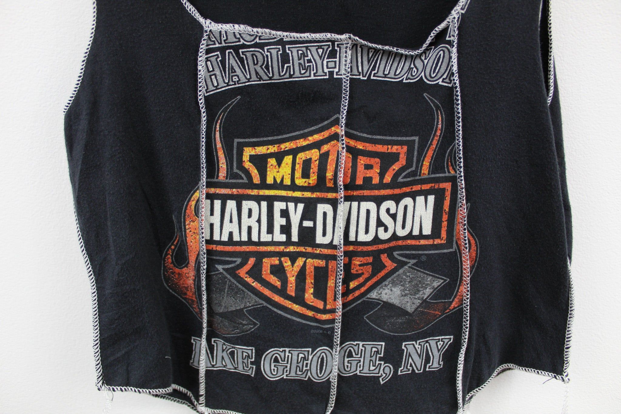 Haus Of Mojo Reworked Vintage Harley Davidson Lake George Double Stitch Crop Top sold by HG Vintage product image thumbnail 2