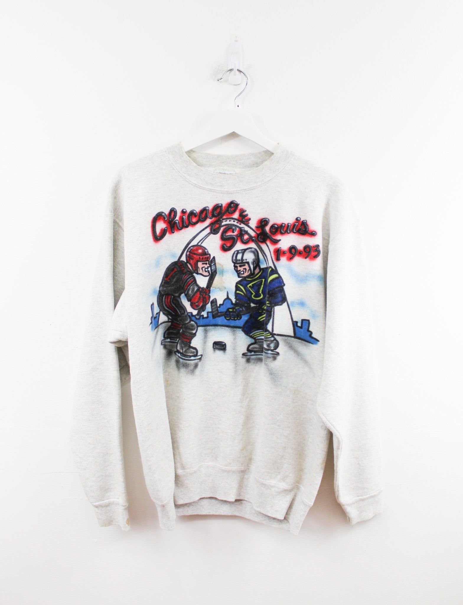 Vintage 1993 NHL Chicago Vs St Louis Crewneck sold by HG Vintage