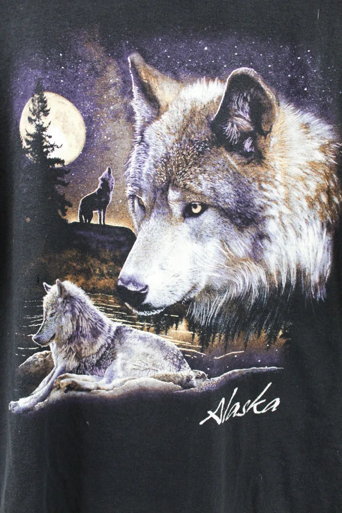 Z- Vintage Wolves In Forest & Moon Alaska Tee sold by HG Vintage product image thumbnail 2