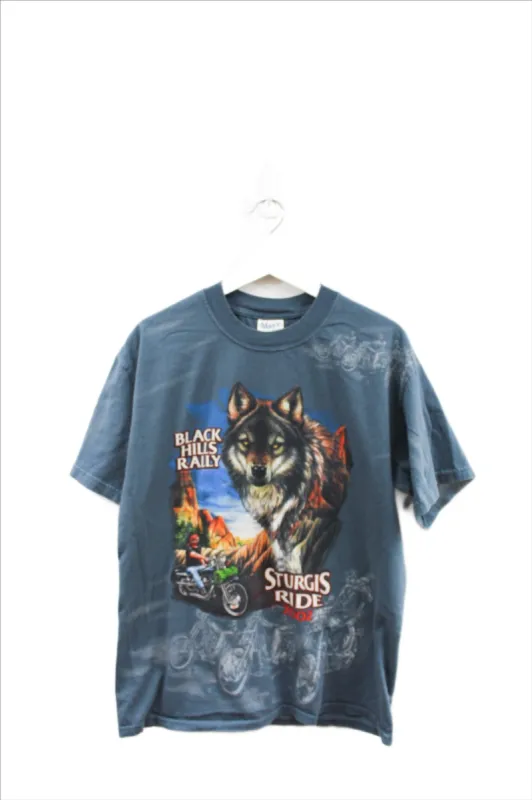 X - Vintage 2002 Black Hills Ride Sturgis Rally Print Tee sold by HG Vintage