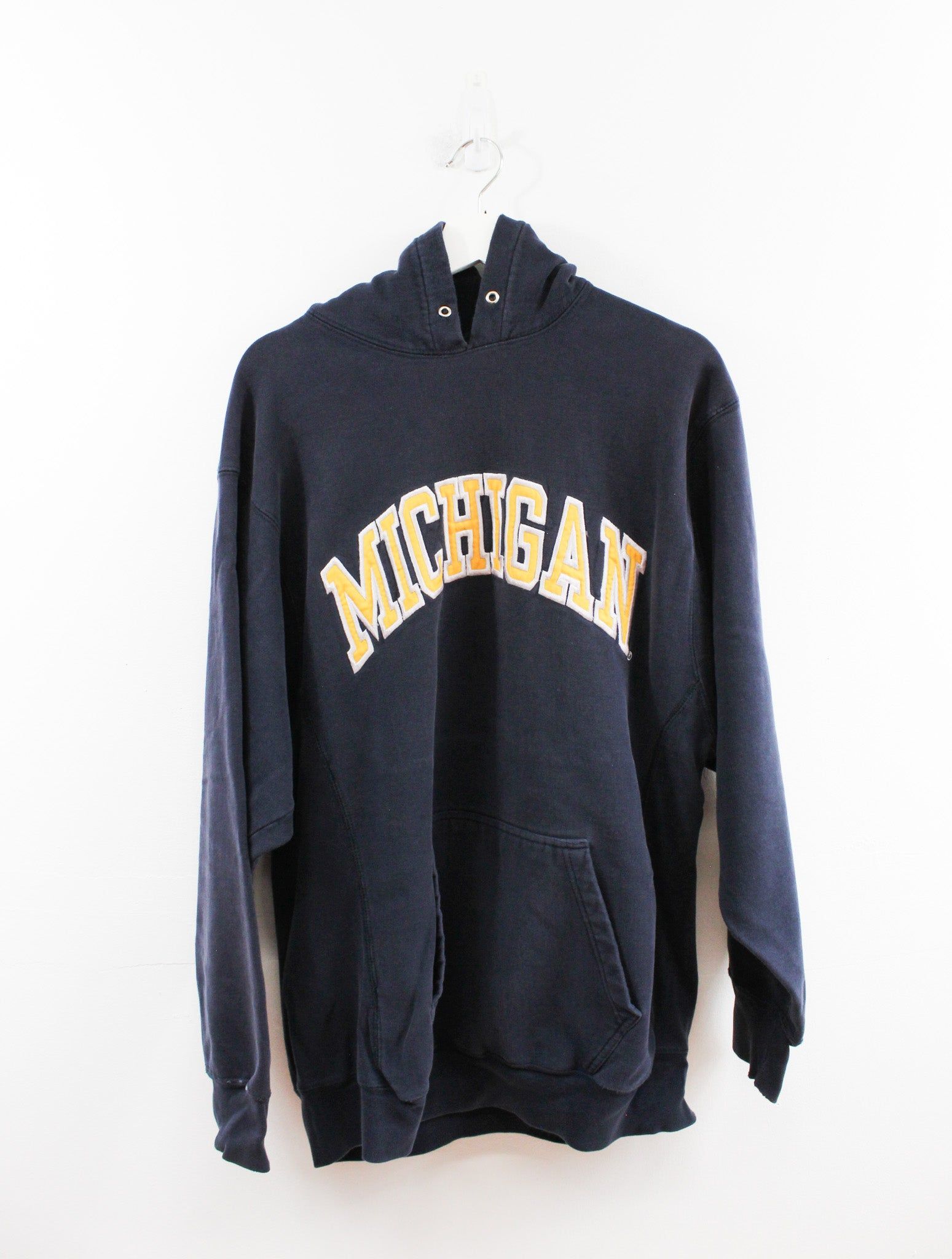 University Of Michigan Embroidered Logo Hoodie sold by HG Vintage