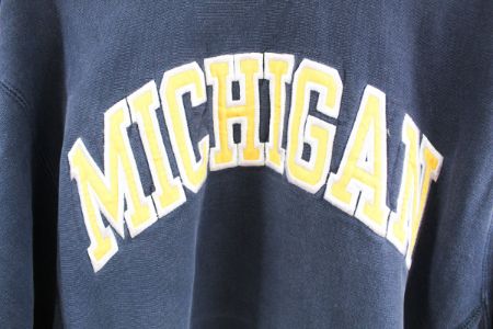 University Of Michigan Embroidered Logo Hoodie sold by HG Vintage