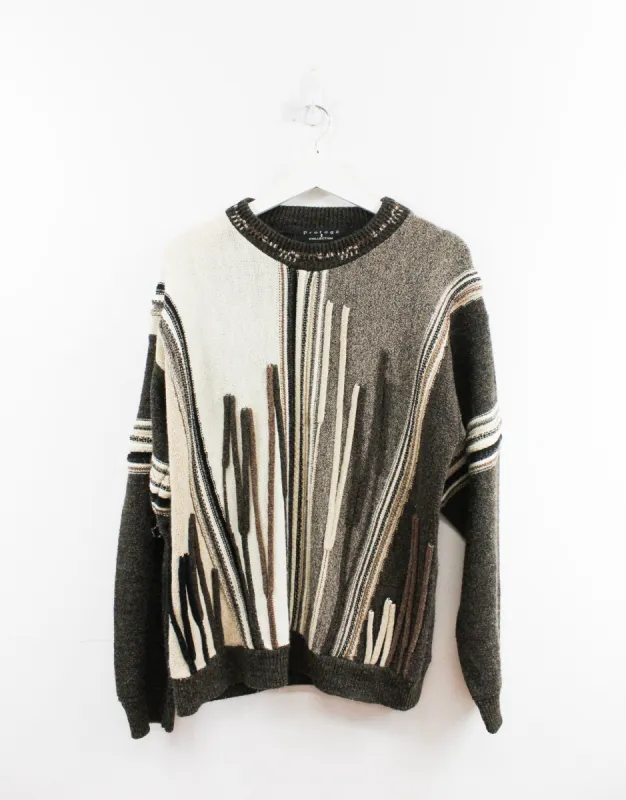 Vintage Mix Pattern Knit Sweater sold by HG Vintage