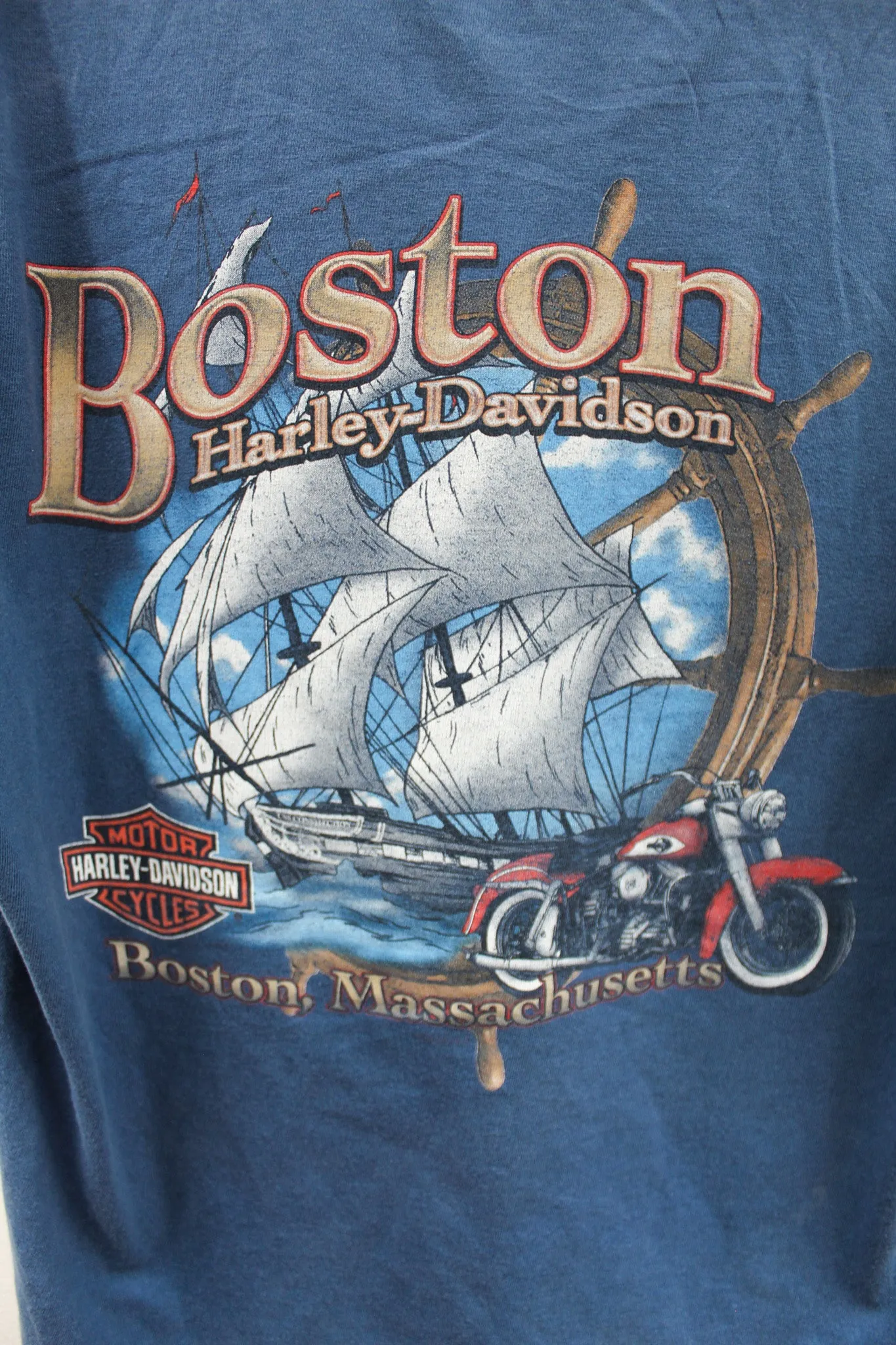 X - 2013 Harley Davidson Boston Massachusetts Boat Tee sold by HG Vintage product image thumbnail 4