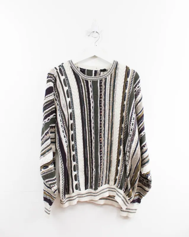 Vintage Mix Pattern Knit Sweater sold by HG Vintage