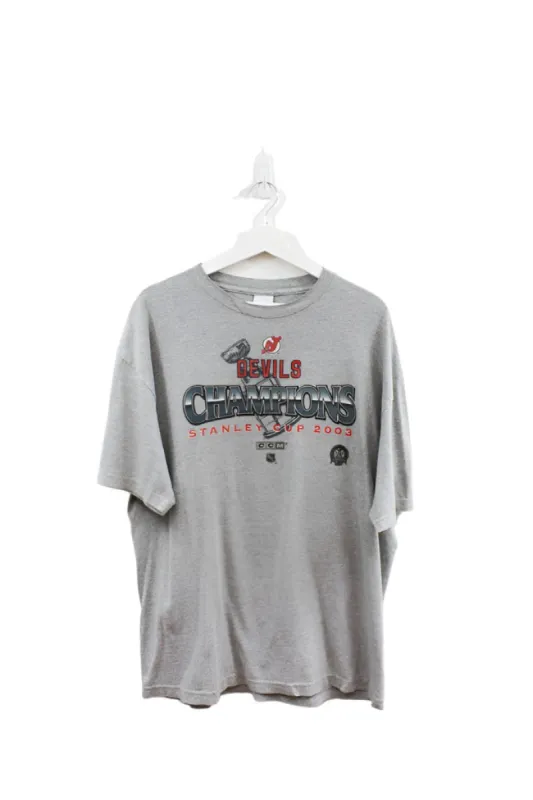 Z - Vintage 2003 CCM NHL New Jersey Devils Stanley Cup Champions Tee sold by HG Vintage