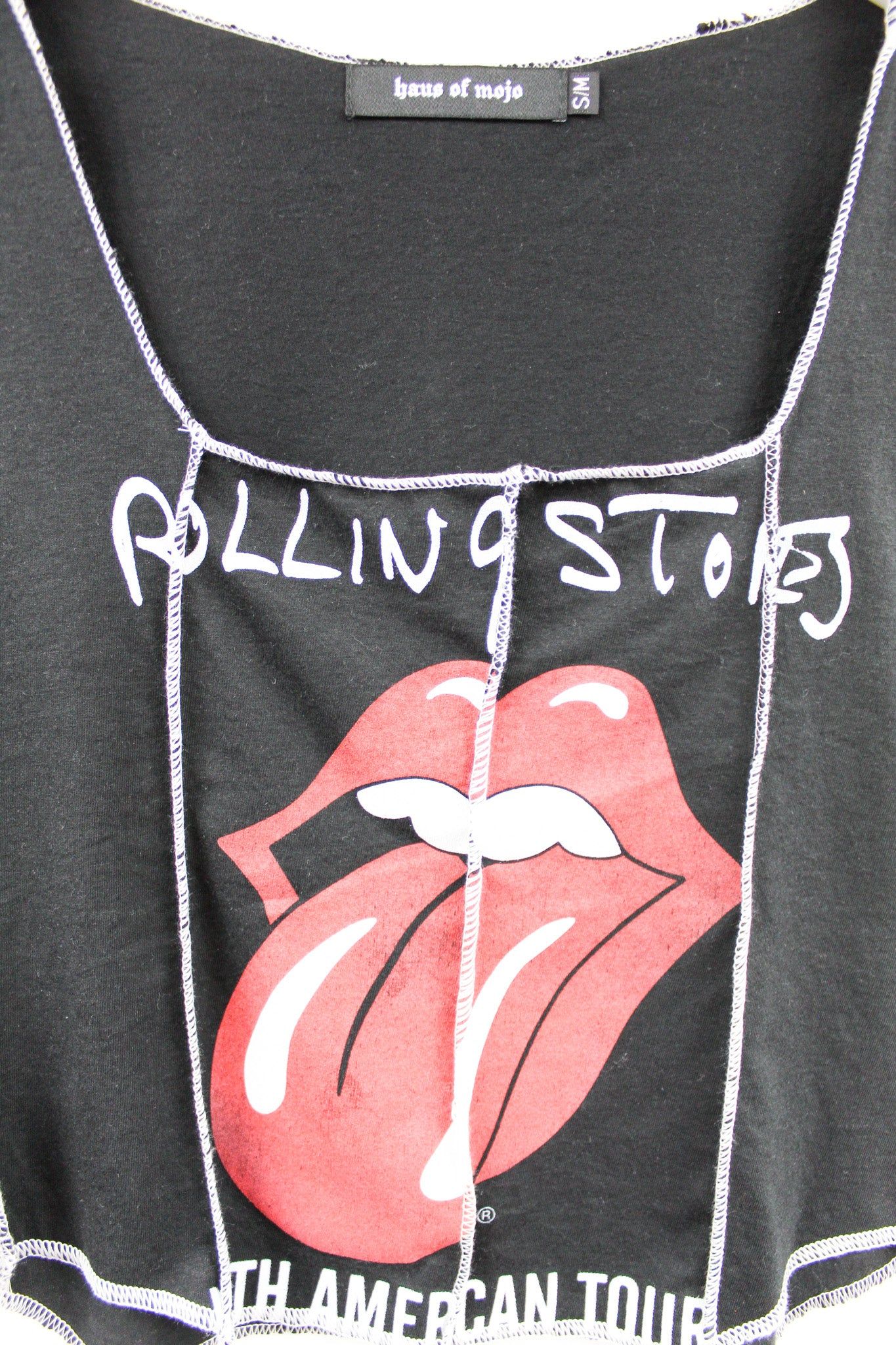 Haus Of Mojo Reworked Vintage Rolling Stones North America Tour Logo Double Stitch Crop Top sold by HG Vintage product image thumbnail 2