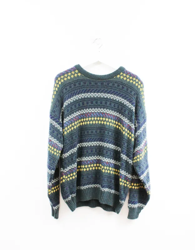 Vintage Mix Pattern Knit Sweater sold by HG Vintage