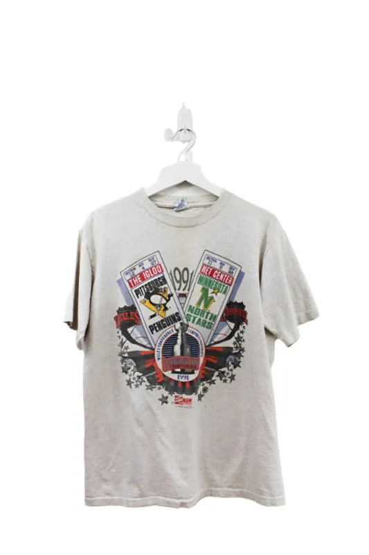 Z - Vintage Single Stitch 1991 NHL Pittsburgh Penguins Stanley Cup Champs Tee sold by HG Vintage