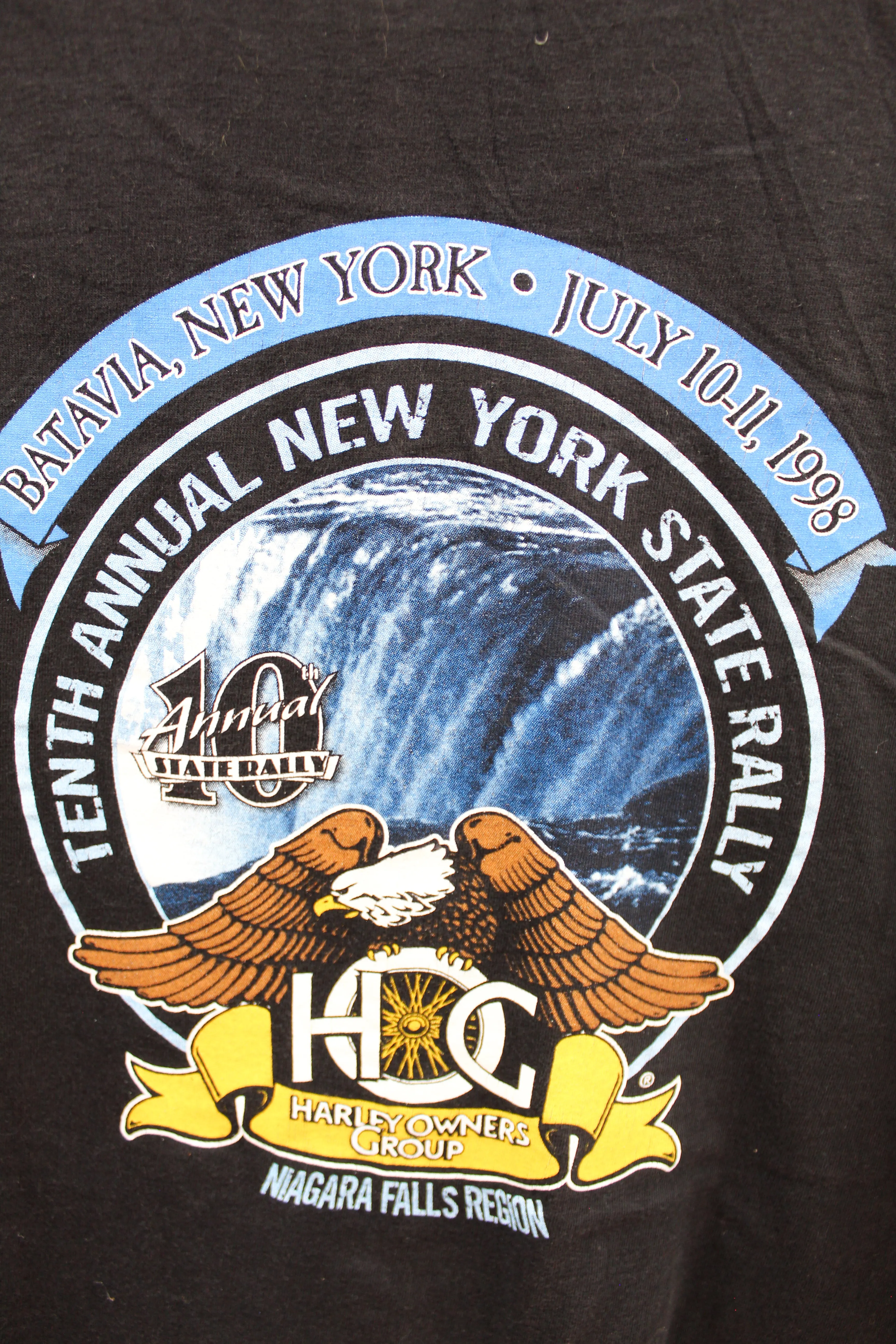 Z - Vintage 1998 Harley Davidson Owner Group State rally Batavia NY Hanes Heavyweight Tee sold by HG Vintage product image thumbnail 4