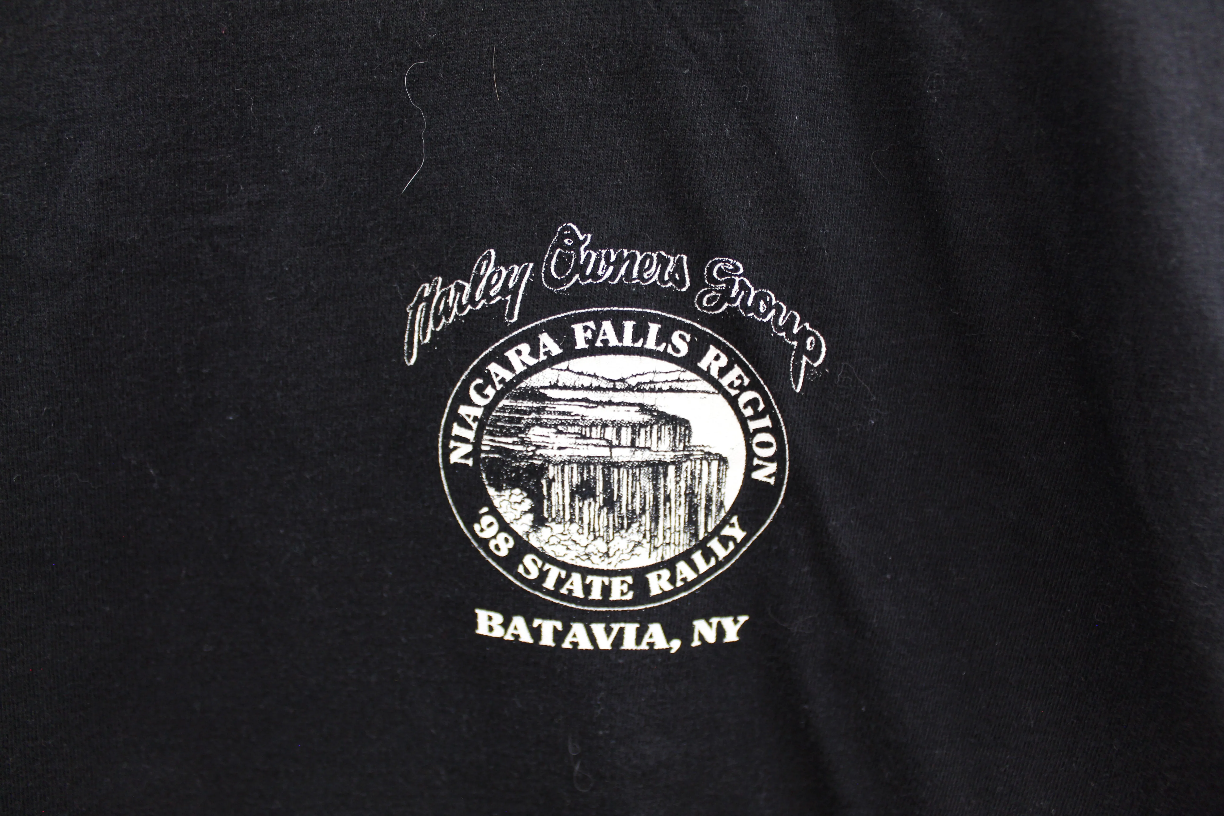 Z - Vintage 1998 Harley Davidson Owner Group State rally Batavia NY Hanes Heavyweight Tee sold by HG Vintage product image thumbnail 2
